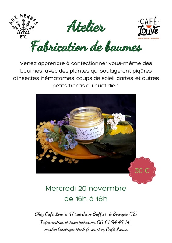 Atelier Fabrication de baumes Le 20 nov 2024