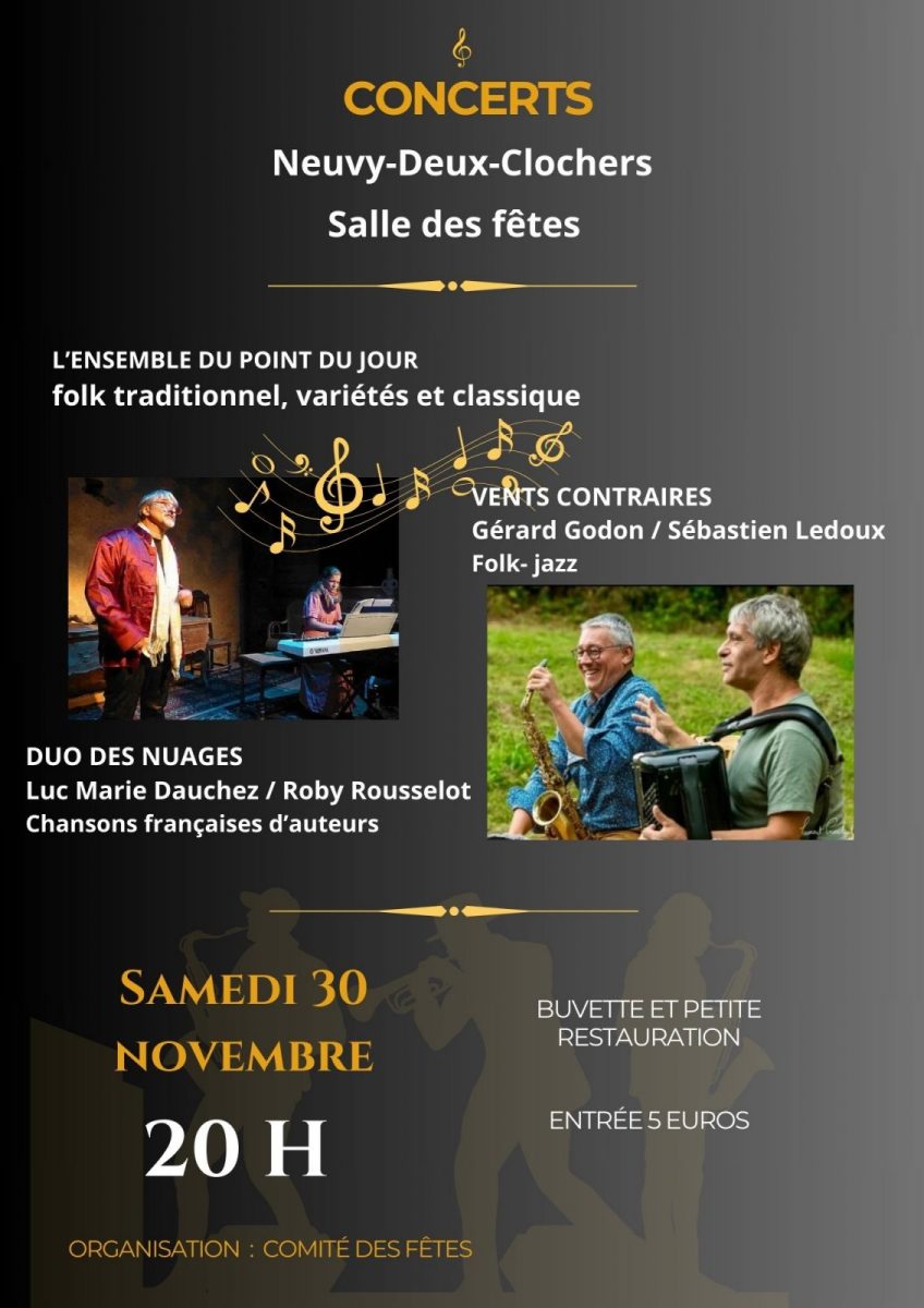 Concerts à Neuvy-Deux-Clochers Le 30 nov 2024