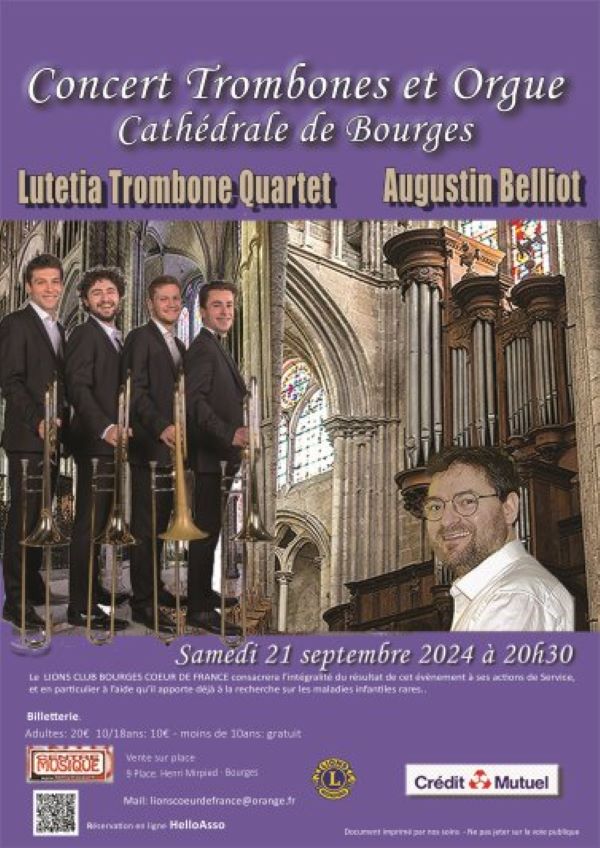 Concert Trombones et Orgue Le 21 sept 2024