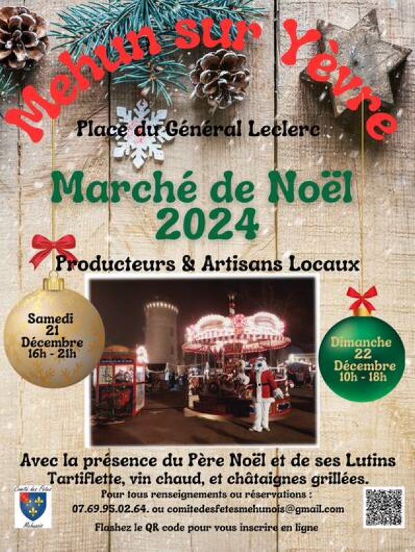 Marché de Noël à Mehun-sur-Yèvre Du 21 au 22 déc 2024