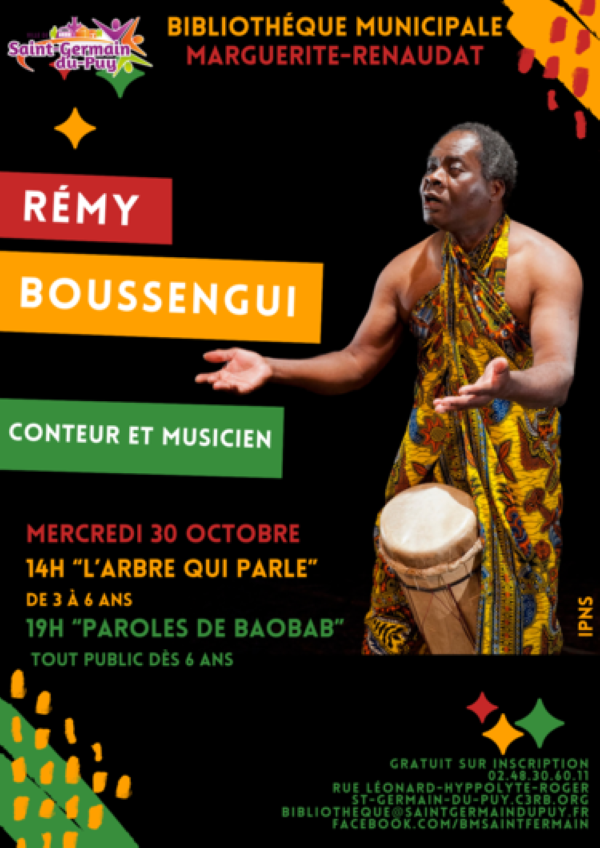 Rémy Boussengui : conteur et musicien Le 30 oct 2024