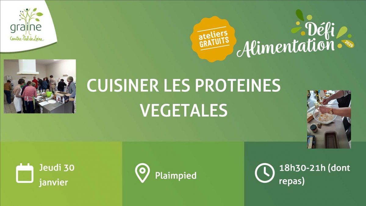 Atelier cuisiner les protéines végétales Le 30 janv 2025